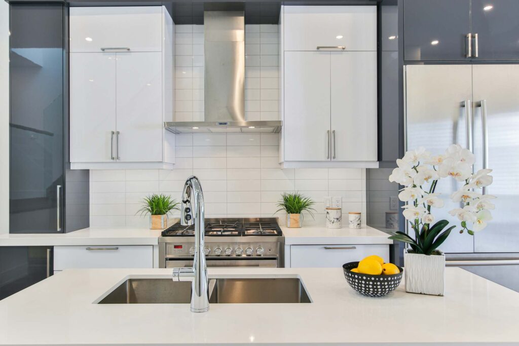 White kitchen units